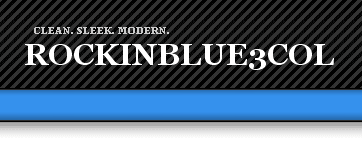 rockin blue wordpress theme 3 column
